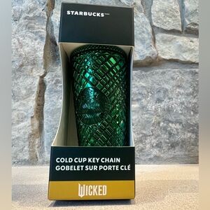 Wicked Starbucks Green Cold Cup Key Chain Goblet NIB